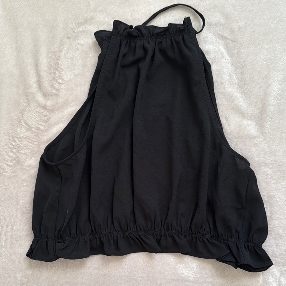 SHEIN Black Ruffle Hem Camisole